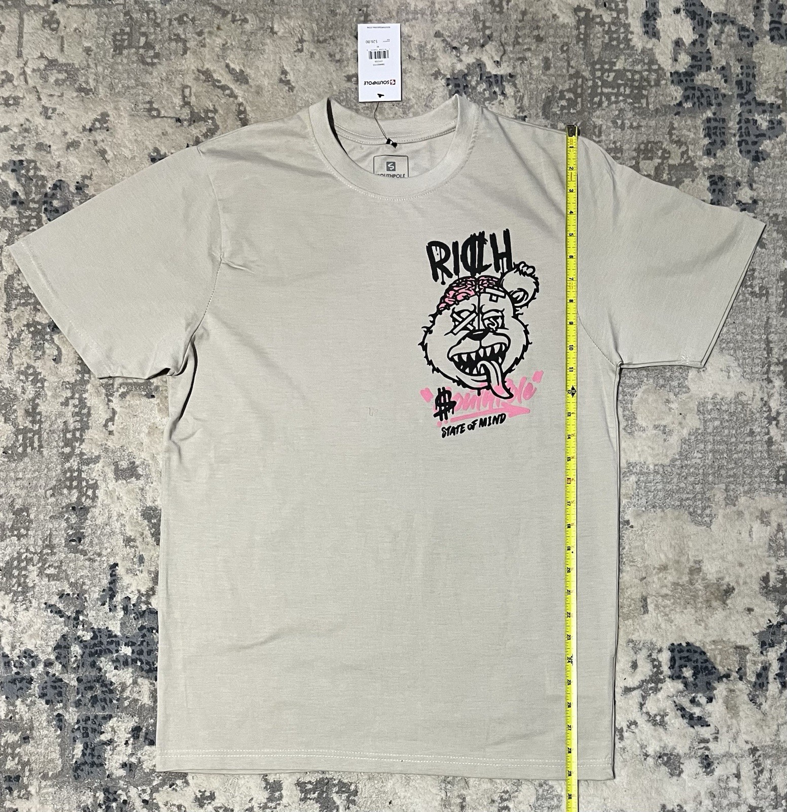 Southpole State of Mind Bear Graphic Tee Beige Men’s Size M - photo 3