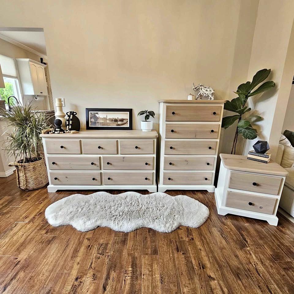 Refinished Solid Wood Dressers and Nightstand Set