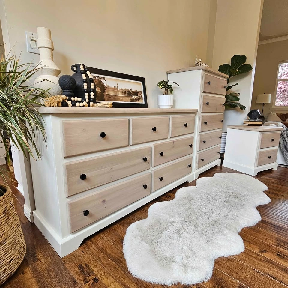 Refinished Solid Wood Dressers and Nightstand Set - photo 2