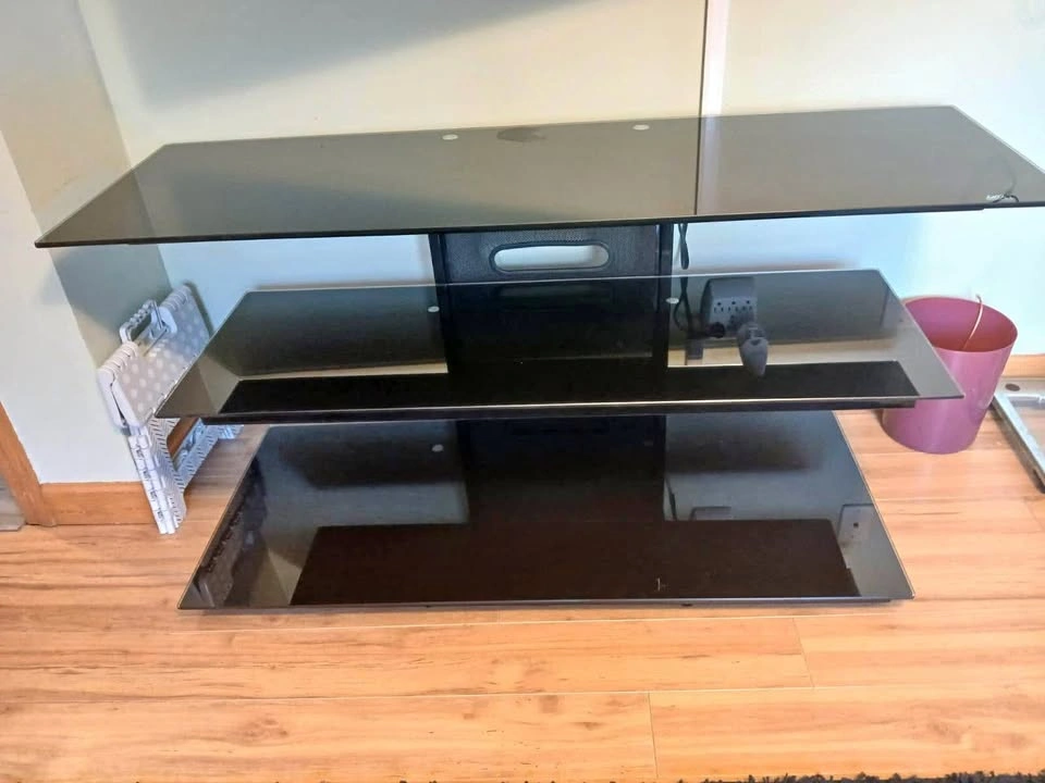 Black Glass TV Stand