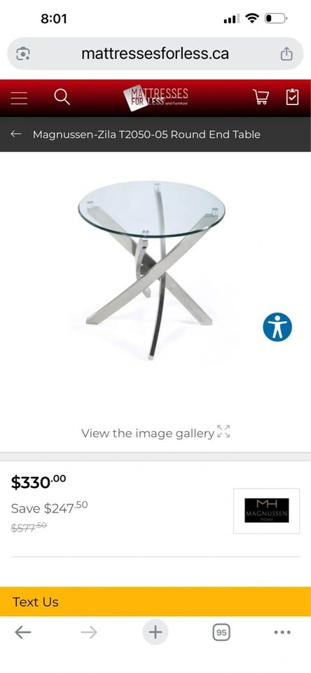 Round Glass Table w Chrome Base BNIB - photo 5