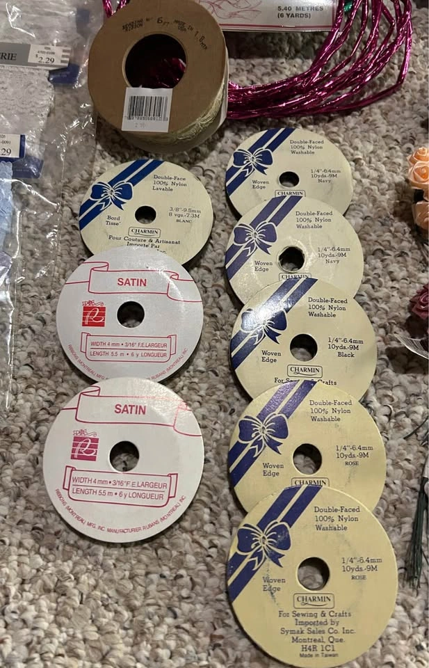 New Craft Ribbon, Trim, Flowers & Supplies - 60 Items Lot - photo 5