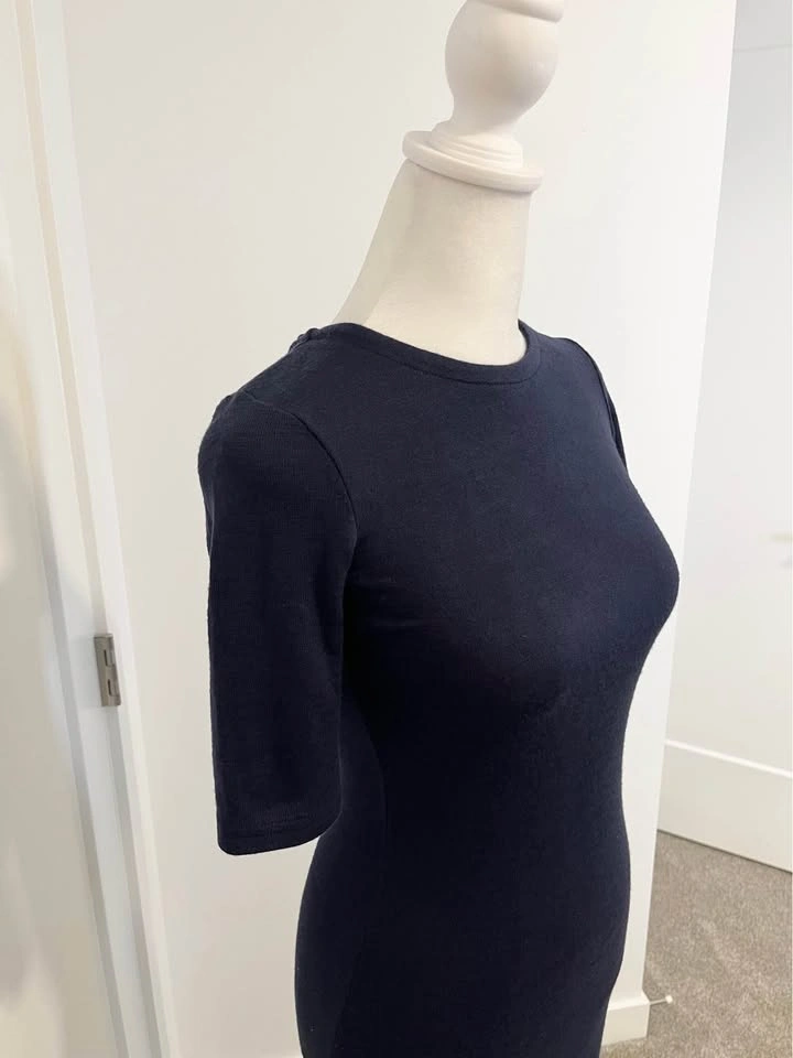 WILFRED FREE Aritzia Navy Short-Sleeve Dress - Size XXS - photo 2