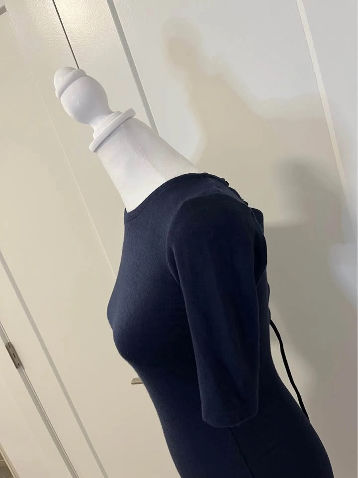 WILFRED FREE Aritzia Navy Short-Sleeve Dress - Size XXS - photo 4