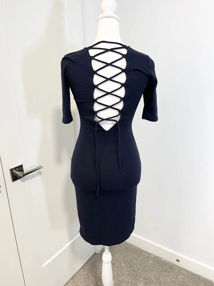 WILFRED FREE Aritzia Navy Short-Sleeve Dress - Size XXS - photo 5