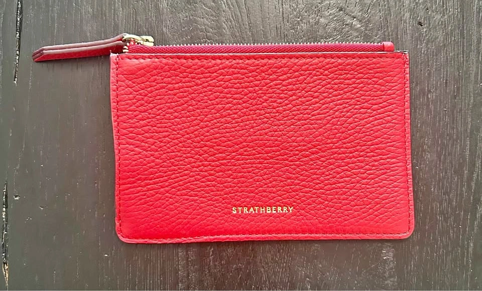 Strathberry Charlotte Zip Pouch – Ruby Red – Brand New