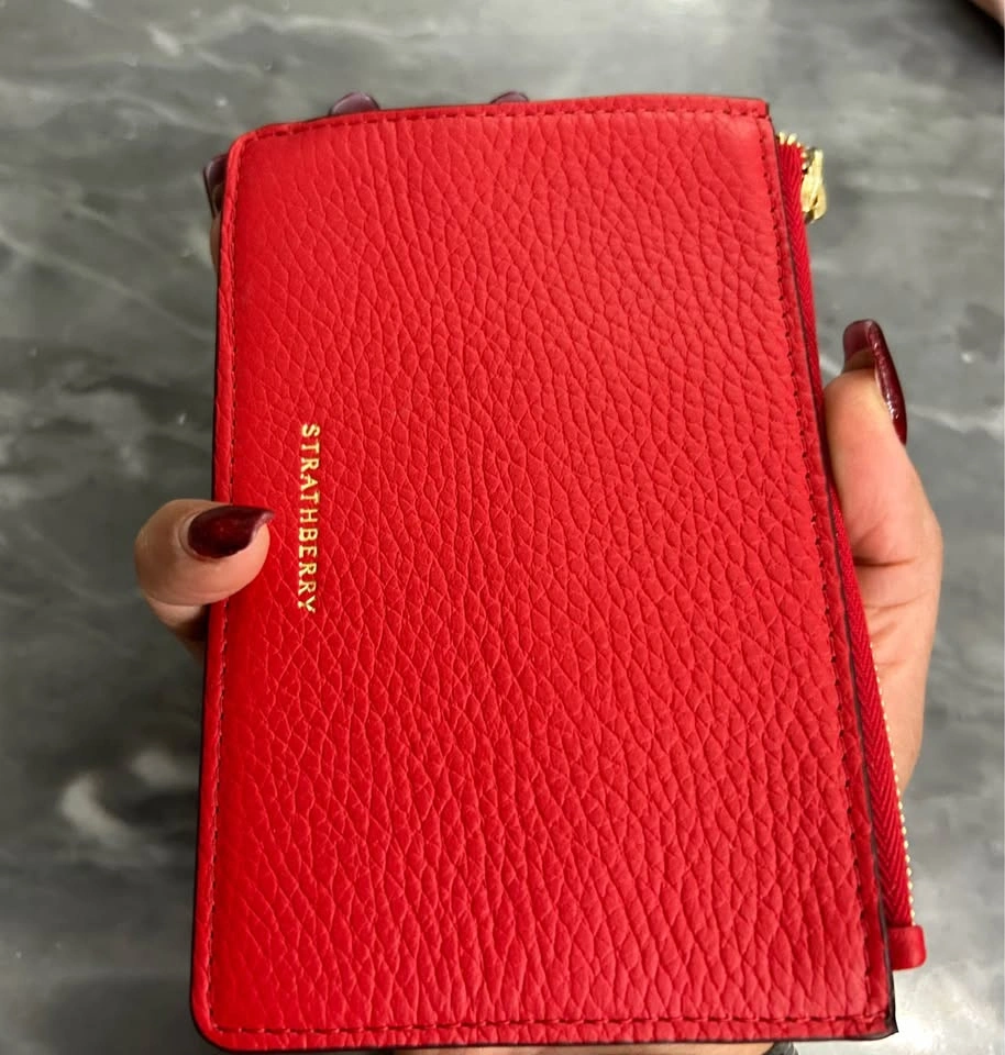 Strathberry Charlotte Zip Pouch – Ruby Red – Brand New - photo 5