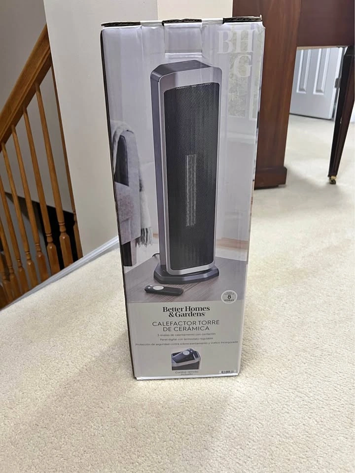 Better Homes & Gardens 23In Tower Heater, Black, New