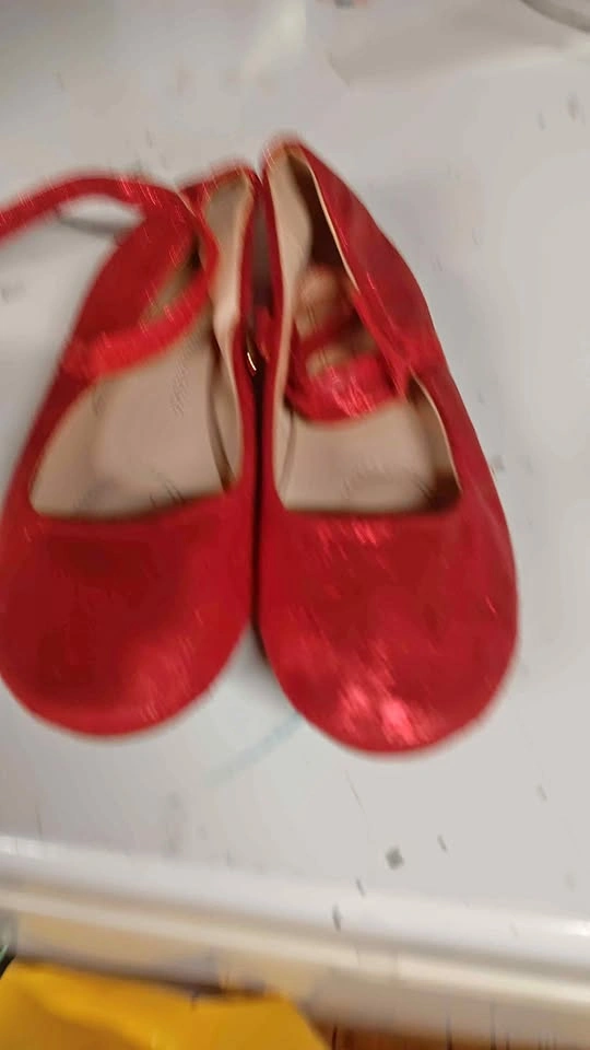 Bella Marie Red Glitter Mary Jane Flats