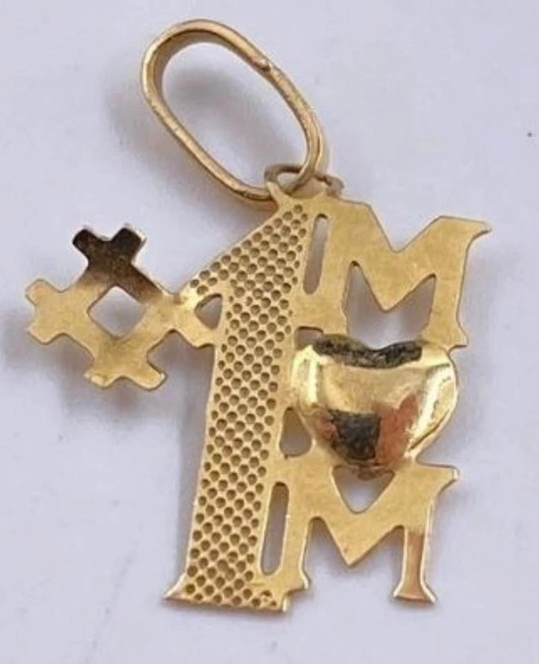 14k Solid Gold #1 Mom Charm Pendant for Mother’s Day - photo 2