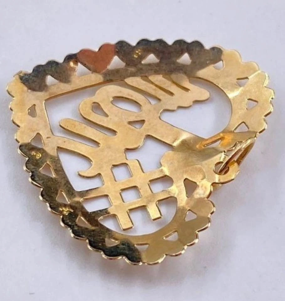 Vintage 14k Solid Gold #1 Mom Charm Pendant for Mother’s Day - photo 2