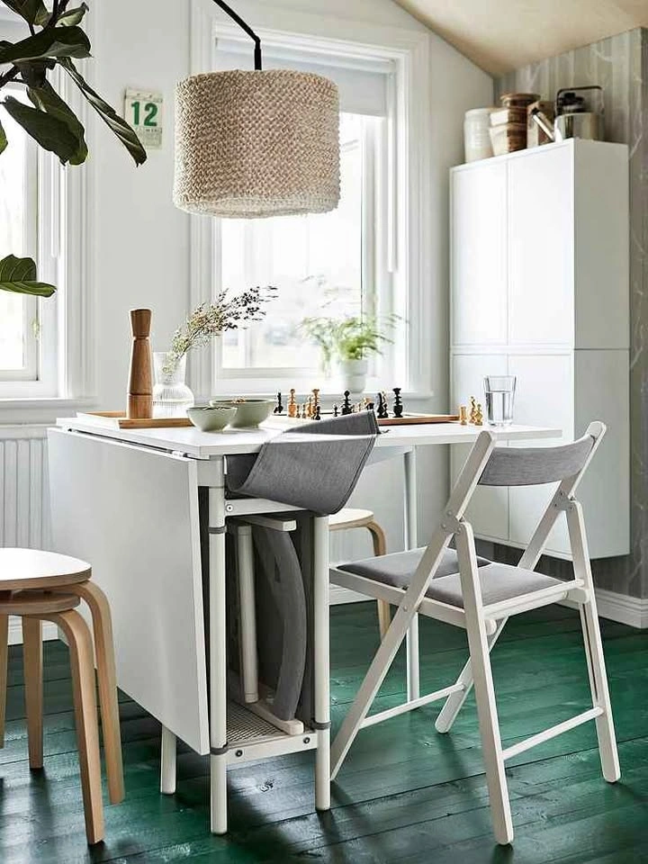 IKEA Kallhall Gateleg Table with Storage & 4 Chairs