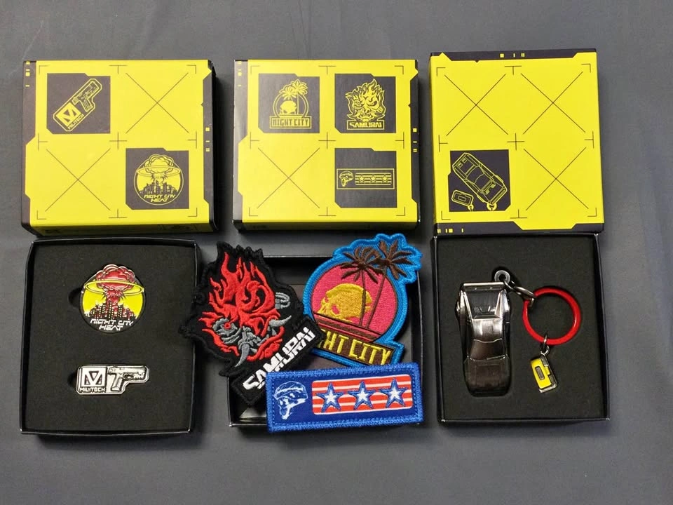 Cyberpunk 2077 Merch Bundle Pins Patches Keychain
