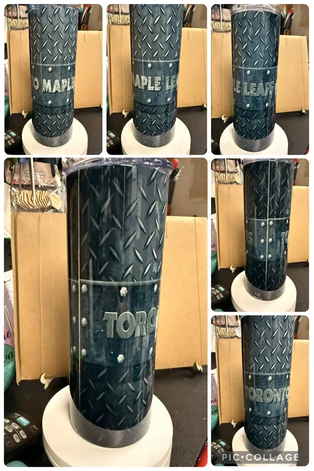 Toronto Maple Leafs Tumbler - Checkerplate Design - 20oz