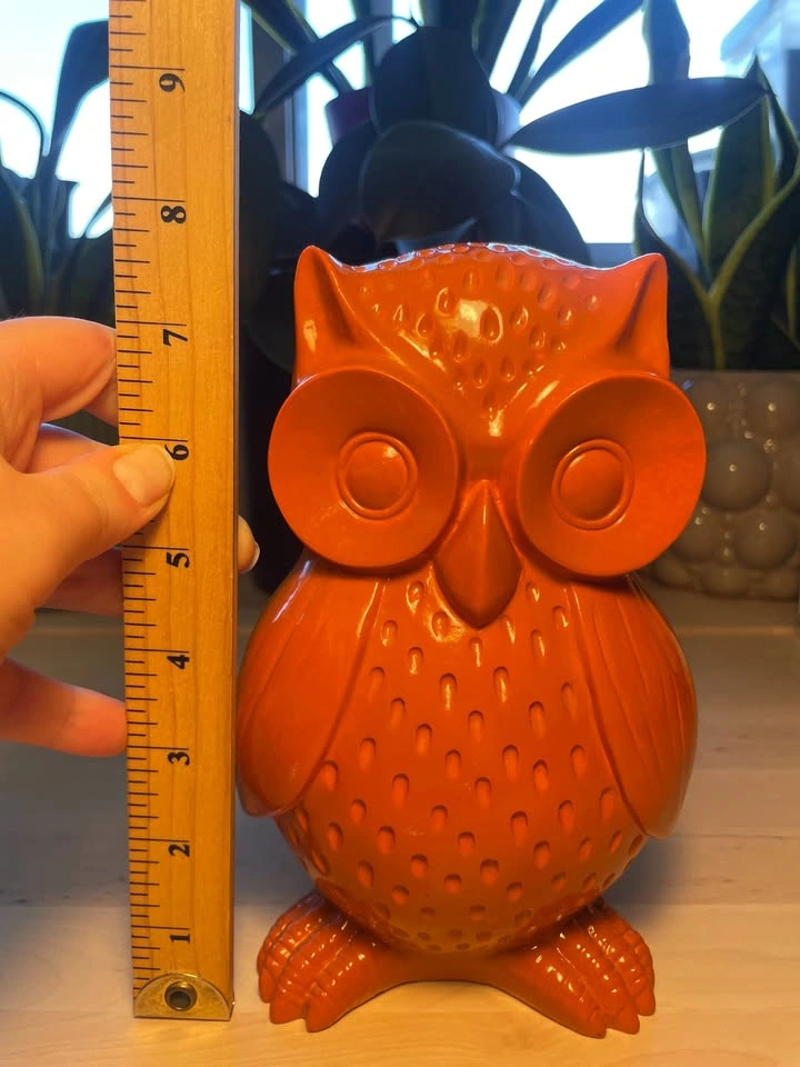 Orange owl figurine - photo 2