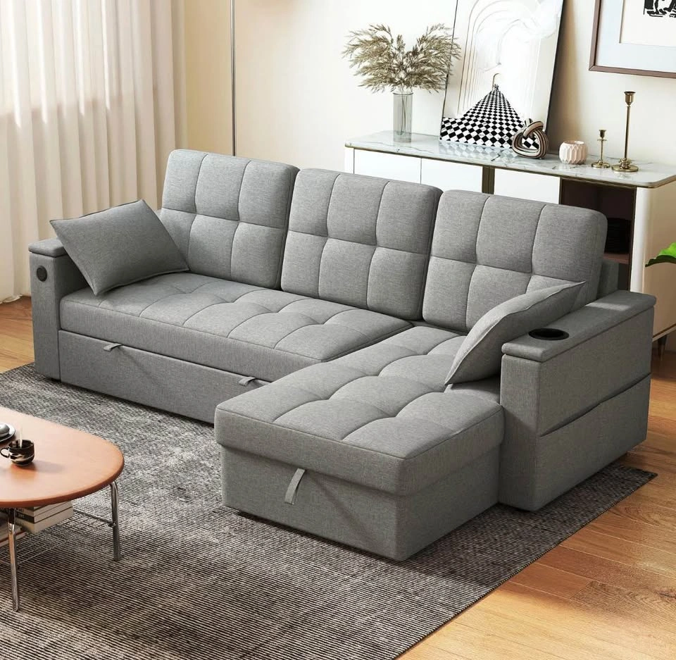 Pull Out Sofa Bed with Storage - photo 4