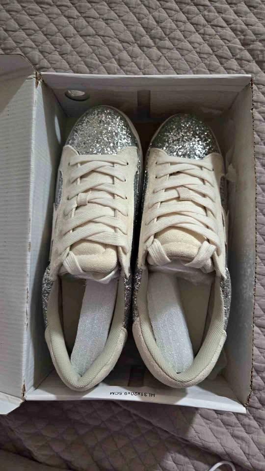 PARTY Silver Glitter Star Sneakers