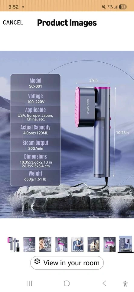 Jack & Rose Handheld Garment Steamer SC-001 - photo 2