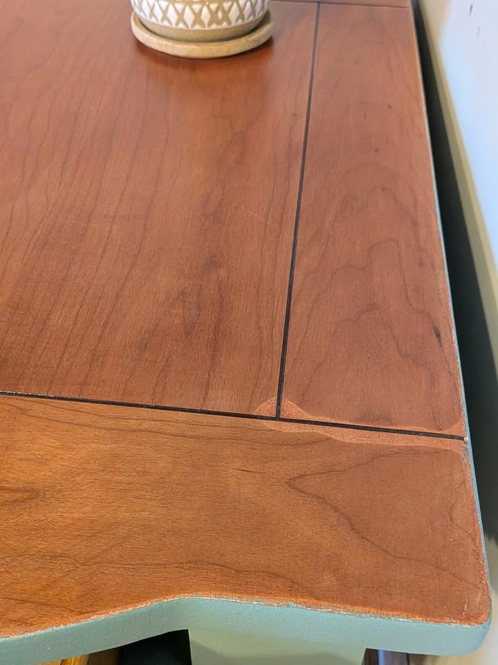 Broyhill Coffee Table + 3 End Tables — Hand Restored | Sage Gree - photo 5