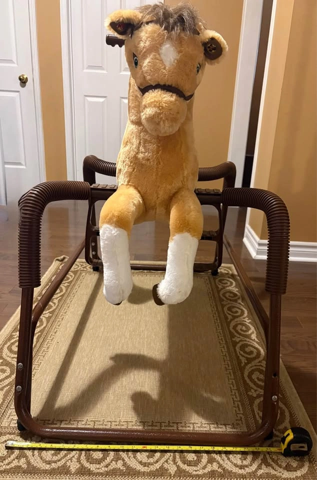 Plush Spring Rocking Horse - Excellent Condition & Sturdy