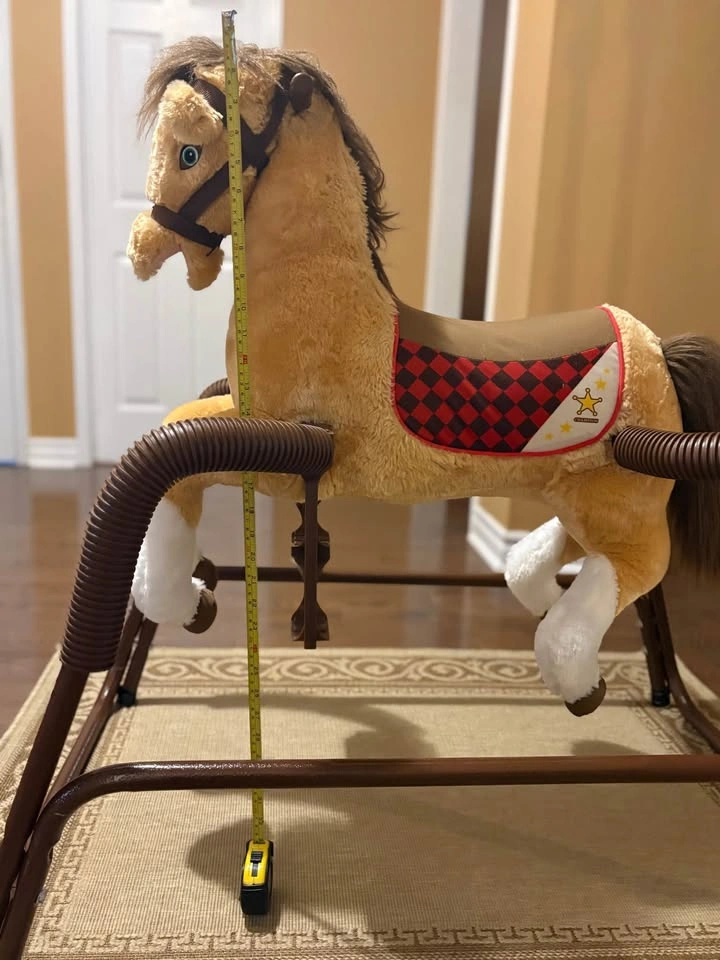 Plush Spring Rocking Horse - Excellent Condition & Sturdy - photo 3
