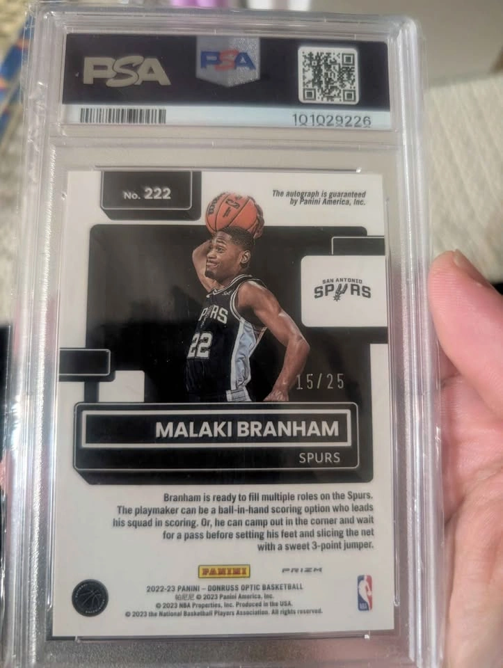 NBA Donruss Optic Malaki Branham Black Pandora Auto /25 - photo 2