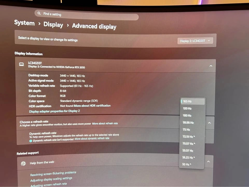 34" Odyssey G5 Samsung Curved Ultrawide Monitor 3440x1440 165Hz - photo 2
