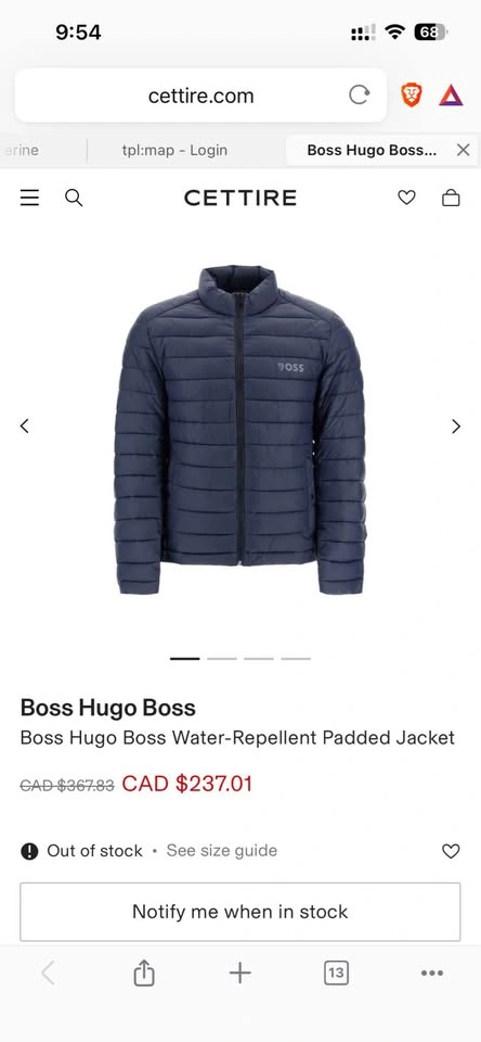 Boss Hugo Boss Water-Repellent Padded Jacket Navy US 38R (M) - photo 3
