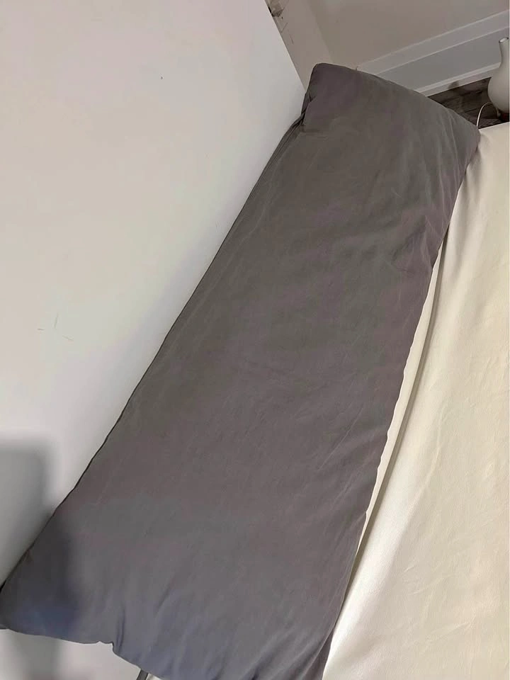 IKEA AXFRYLE Body Pillow w/ NONNEA Light Gray Pillowcase