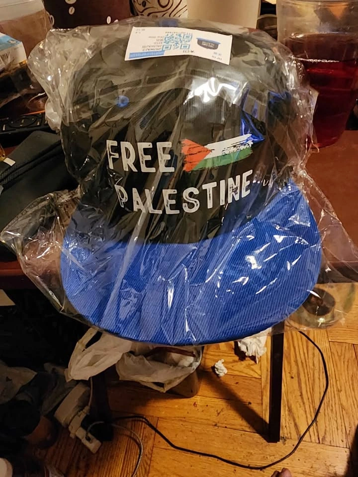 Free Palestine Hats Black & Blue Design
