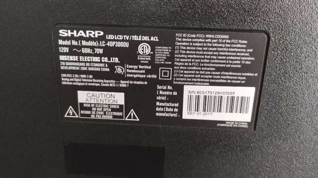 Sharp 40" LED TV - photo 3