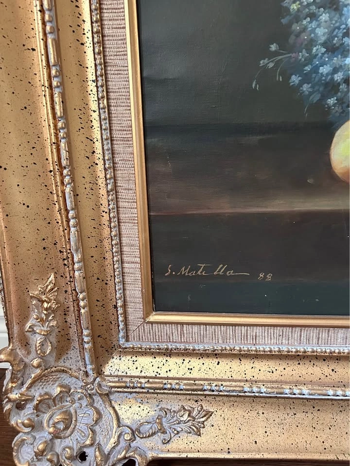 Vintage Oil Painting – Floral Still Life | Framed | 1988 - photo 2