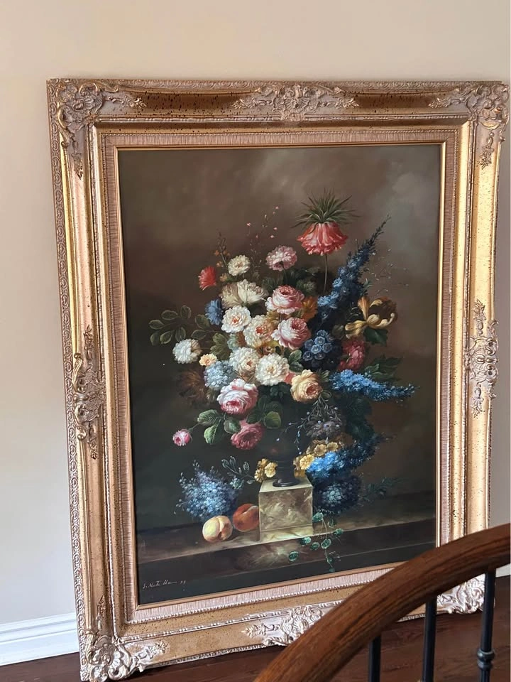 Vintage Oil Painting – Floral Still Life | Framed | 1988 - photo 3