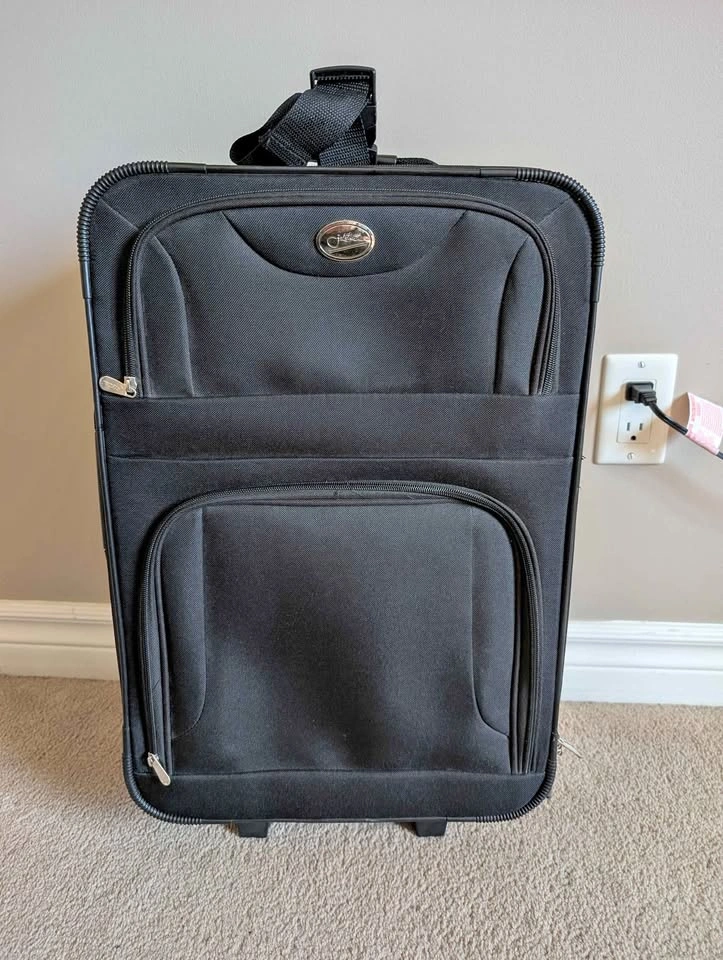 Jetstream Black Rolling Carry-On Suitcase