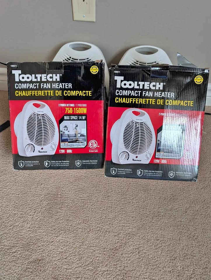 Tooltech Compact Fan Heater - 1500W - Like New