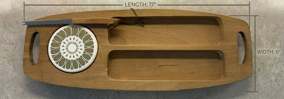 Vintage 1960’s MCM Wooden Serving Board - Made in Japan 🇯🇵 - photo 4