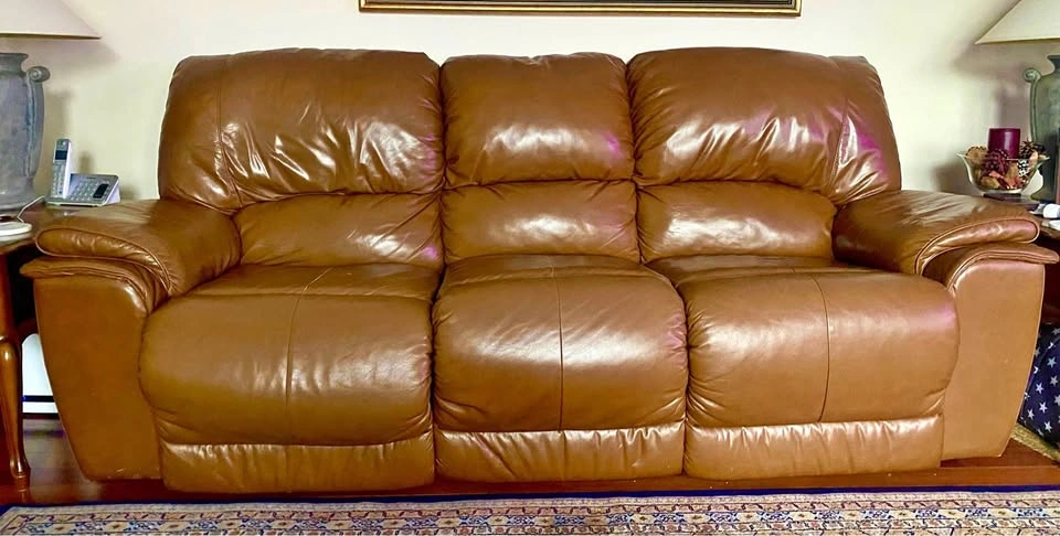 Brown Leather Recliner Sofa Set
