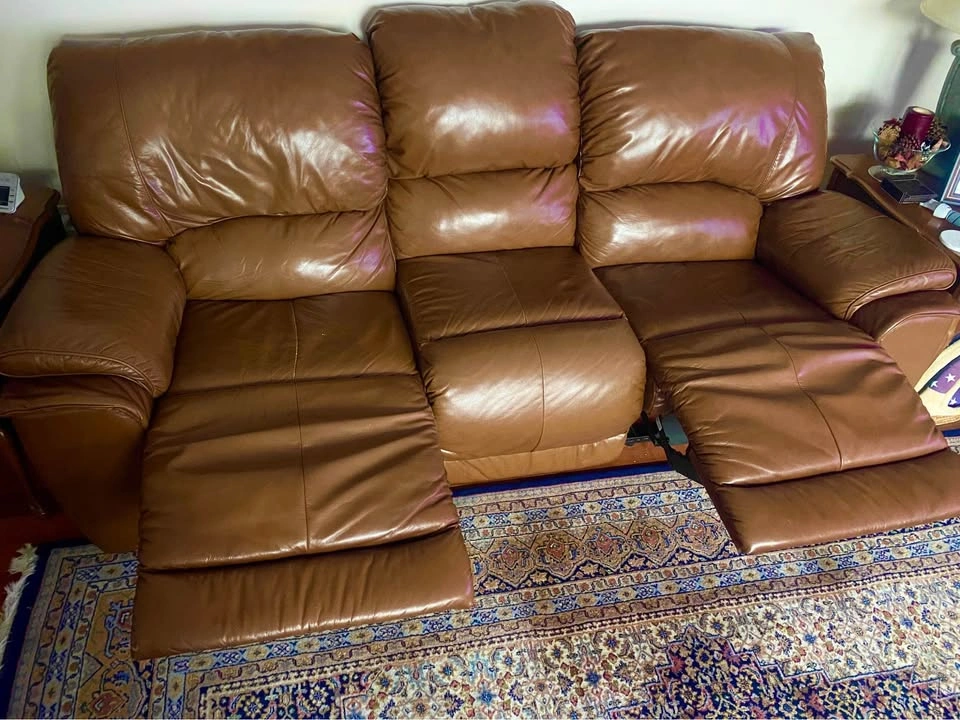 Brown Leather Recliner Sofa Set - photo 2