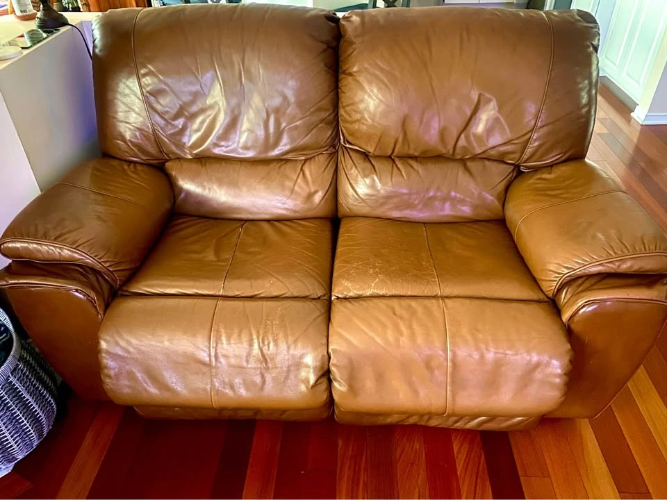 Brown Leather Recliner Sofa Set - photo 3