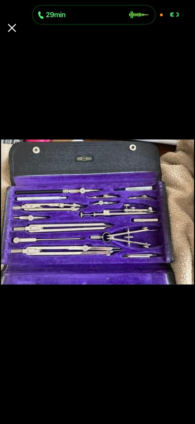 Drafting Instrument Set 1940/50’s Dietzgen Vintage W/Box