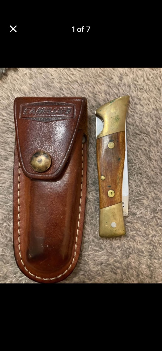 Pocket Knife Vintage Camillus #3 With Original Sheath