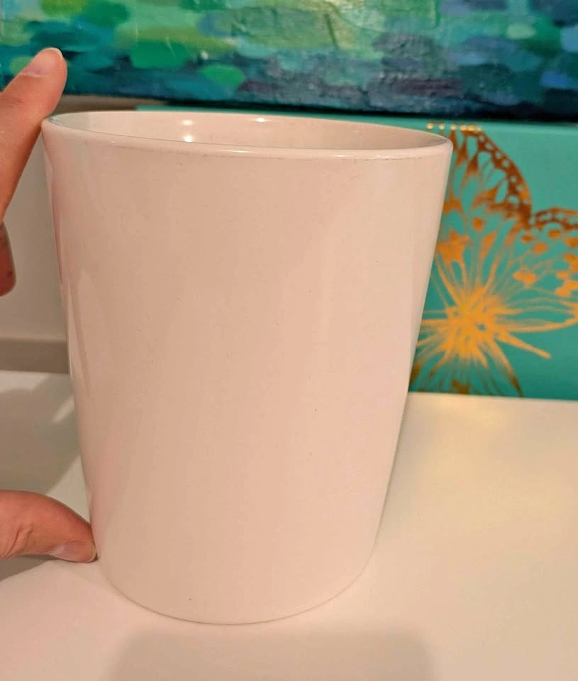 White ceramic pot 5"x5.5"