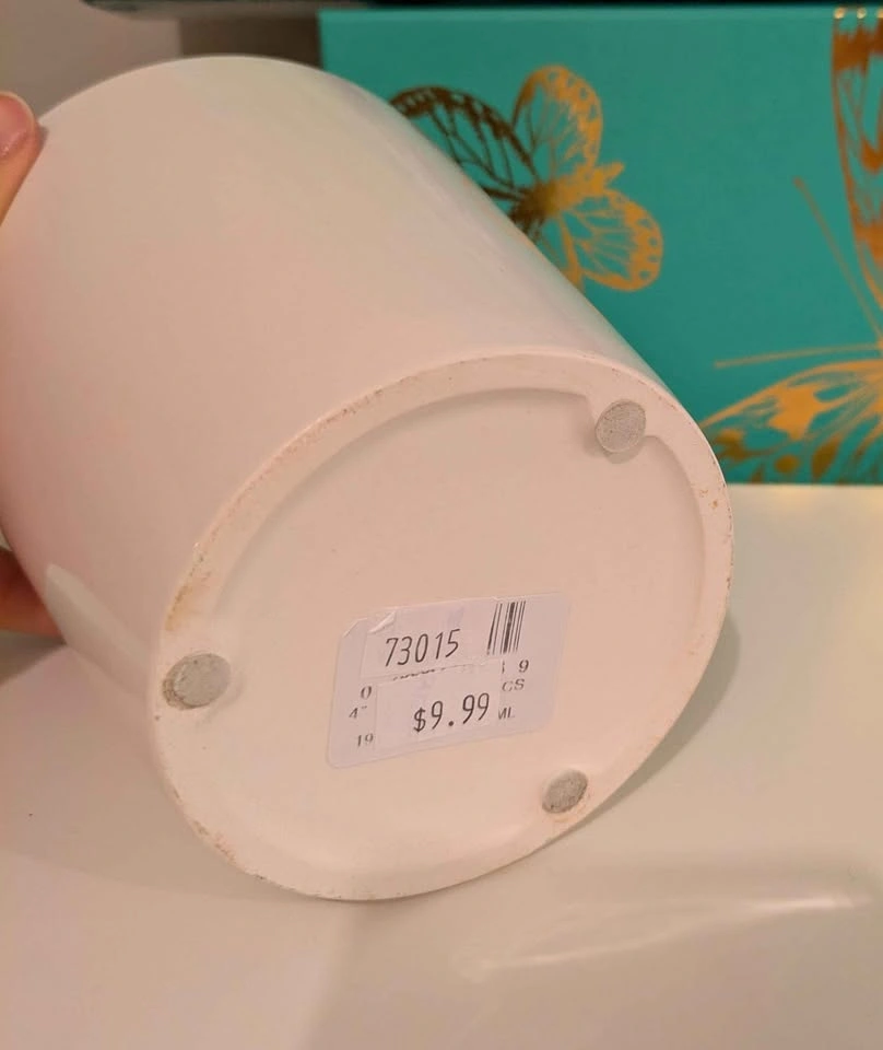 White ceramic pot 5"x5.5" - photo 2