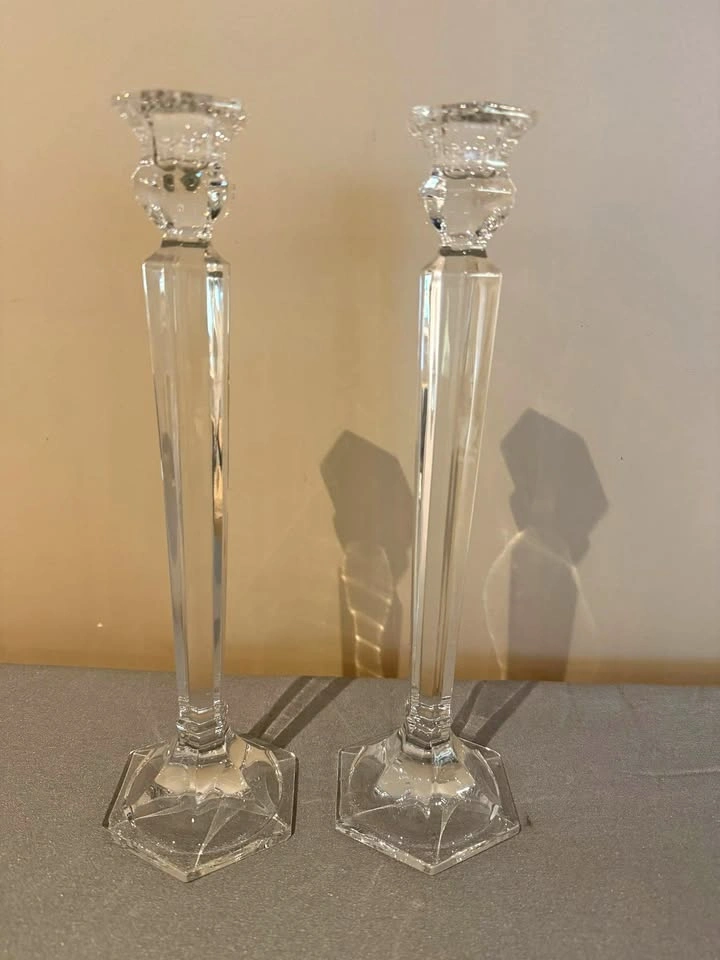 Mikasa "Cambridge" Crystal Candlestick Pair 11.5"