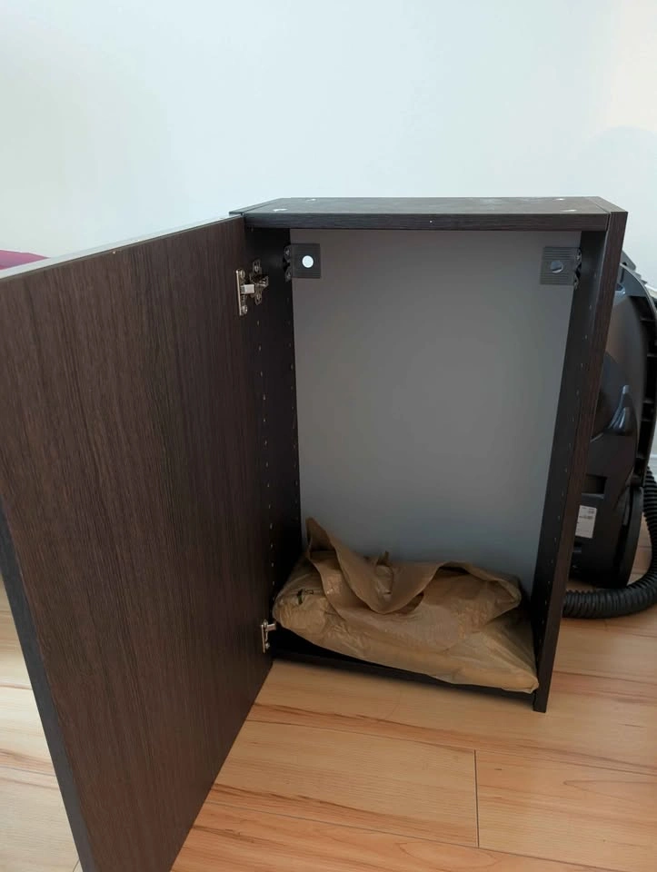 IKEA Dark Wood Mirrored Storage Cabinet - photo 3