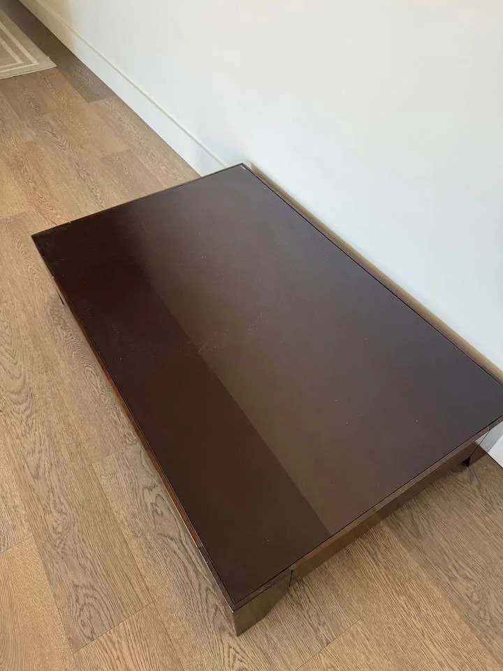 Solid Wood Coffee Table with Glass Top image indicator(4)