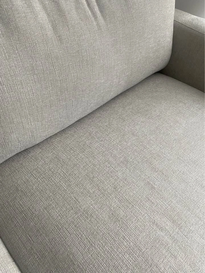 Modern Light Gray Textured Fabric Sofa - photo 4