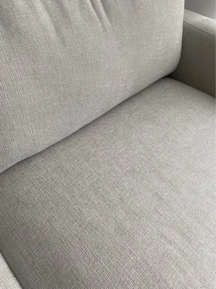 Modern Light Gray Textured Fabric Sofa - photo 4