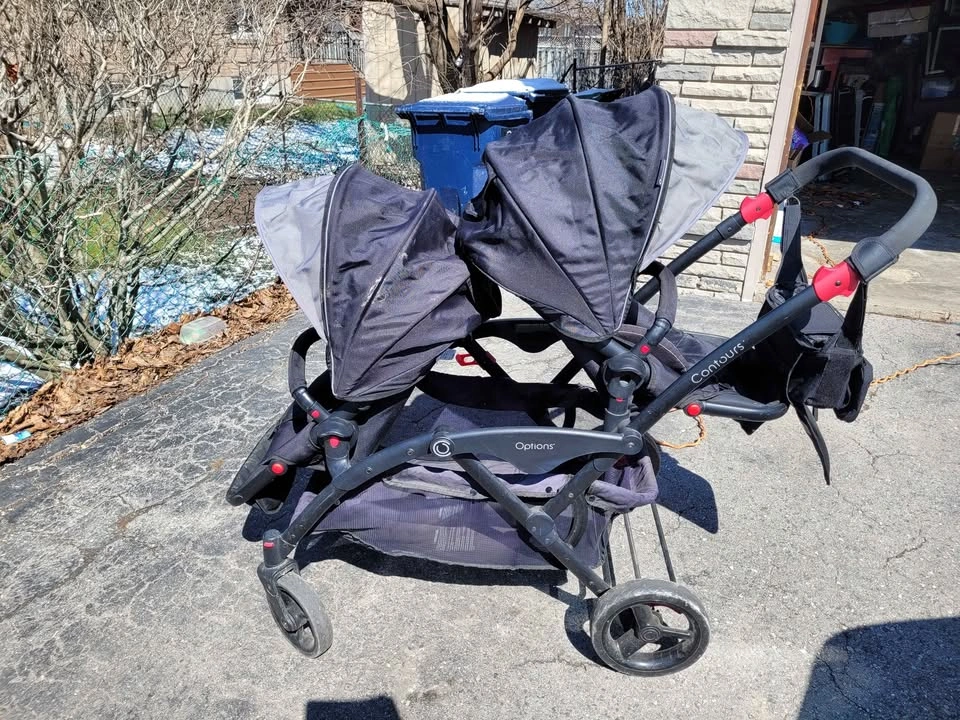 Double Stroller with Car Seat Adapter - photo 3