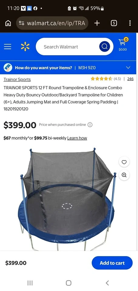 12 FT Round Trampoline & Enclosure